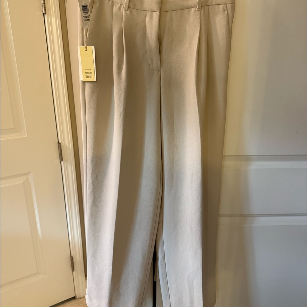 Aritzia Matte Pearl Effortless Pleated Crepette Low Rise Trousers New With Tags
